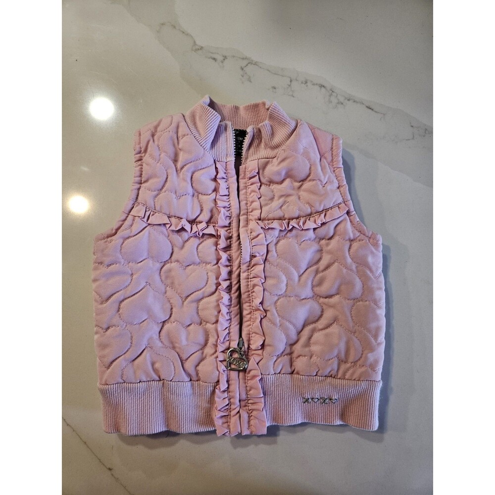 XOXO Baby GIRL'S Pink Heart Quilted Vest, Size 18 Months
